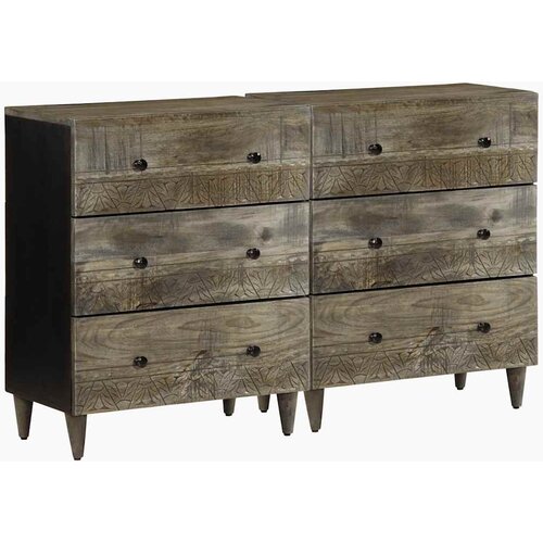  Komoda 2 kom svijetlosiva 60x33,5x75 cm Puno drvo Mango Cijene