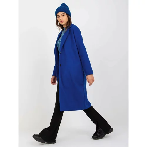 Fashion Hunters Cobalt women's coat with pockets OCH BELLA