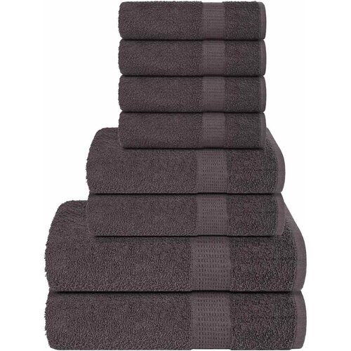 VidaXL 8-dijelni set ručnika antracit 360 gsm 100 % pamuk Slike