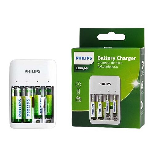 Philips četvoro-kanalni punjač baterija za nimh usb + 2xAA 1300mAh + 2xAAA 700mAh Slike