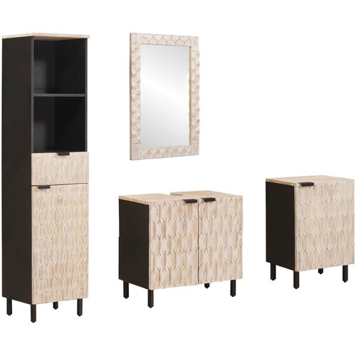  Setovi za kupaonicu 4 pcs Finš bijelog pranja Čvrsto drvo manga Cene