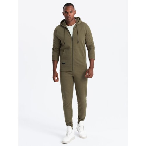 Ombre BASIC men's cotton tracksuit set unbuttoned sweatshirt + joggers Slike