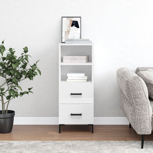 vidaXL Komoda sjajna bijela 34 5 x 34 x 90 cm od konstruiranog drva Cijene