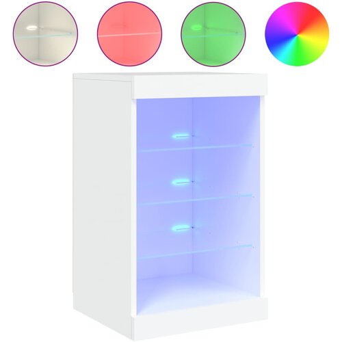 Maison Chic Komoda - Predalnik z LED diodami bela 41x37x67 cm, (21717314) Slike
