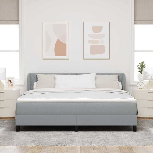  Krevet s opruga kutije Svjetlosiva 180 x 200 cm tkanina Slike
