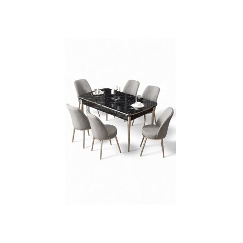 Hanah home trpezarijski set, 7 dijelova, siva Cijene