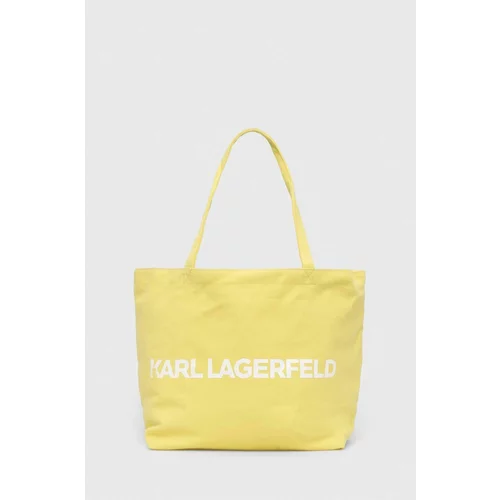 Karl Lagerfeld Bombažna torba rumena barva