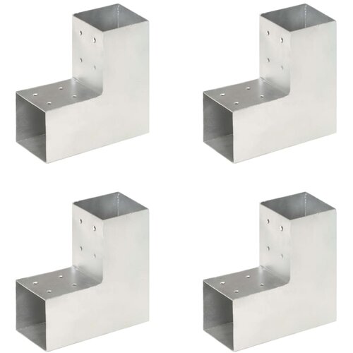 VidaXL spojnici za stupove u l-obliku 4 kom pocinčani metal 81 x 81 mm Slike