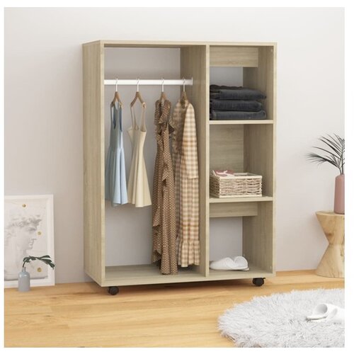  Garderobna omara sonoma hrast 80x40x110 cm iverna plo&amp;scaron;ča Slike