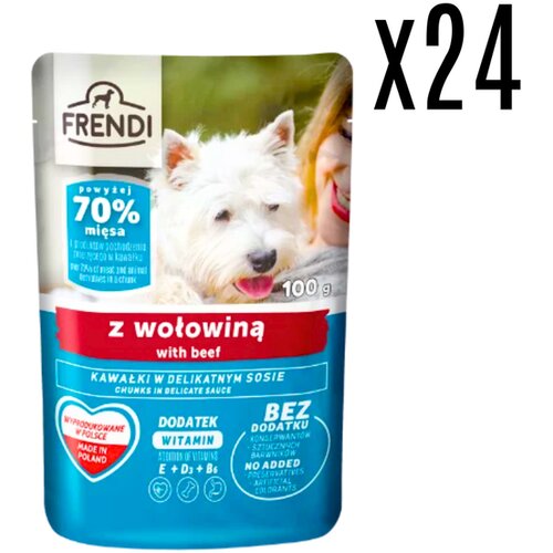 FRENDI Vlažna hrana za pse, Govedina, 100g, 24 komada Cene