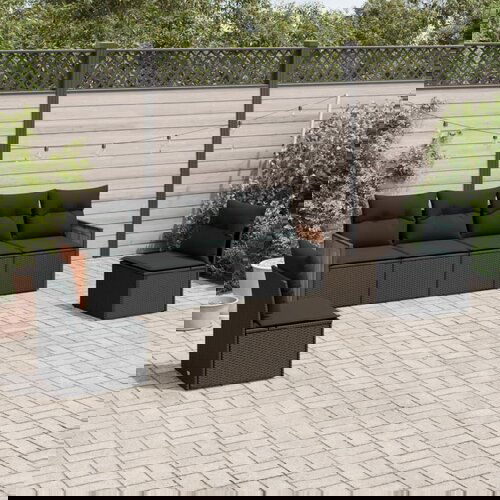 vidaXL 6-dijelni set vrtnih sofa s jastucima crni od poliratana Cijene