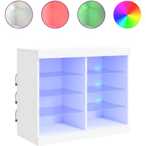 Maison Chic Komoda - Predalnik z LED diodami bela 81x37x67 cm, (21717293) Slike