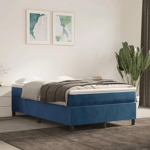 vidaXL Okvir za krevet s oprugama tamnoplavi 120 x 200 cm baršunasti