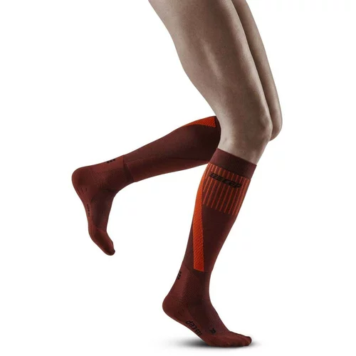 Cep Women's Winter Running Knee-High Socks Dark Orange