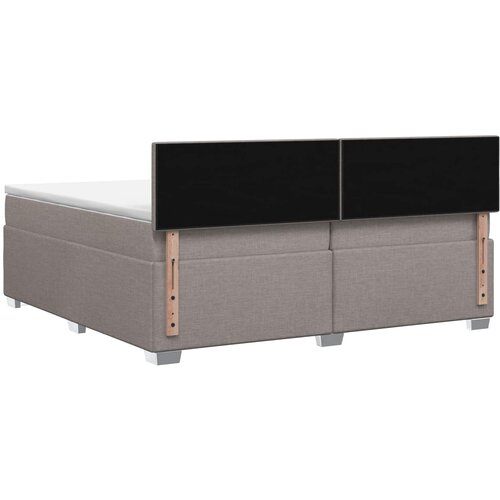  s box springom, madracem i LED-om Sivosmeđa 200 x 200 cm Slike