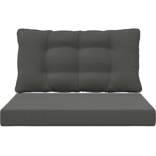  Jastuk za vanjsku sofU 2 pcs Antracit Poliester - Antracit 80 x 80 cm 1x sjedalo +1x naslon (2D s bartagom) Slike