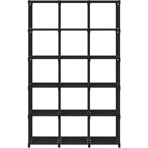 VidaXL Regal s 15 kockastimi policami črn 103x30x175,5 cm blago Slike