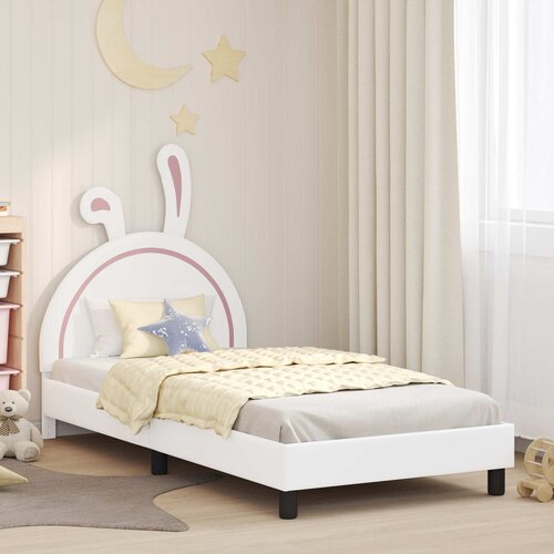  Krevet za djecu s uzglavljem s uzglavljem Bijelo 90 x 190 cm PU Cijene