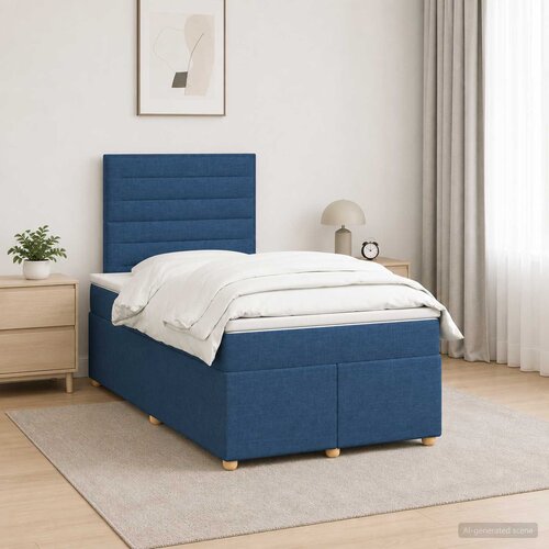  Boxspring krevet s madracem Plava 120 x 200 cm Tkanina Cijene