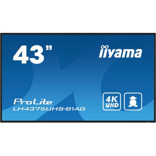 Iiyama 43" 4K UHD Professional Digital Signage 24/7 display featuring Android OS, FailOver and Intel&reg; SDM slotChoose non-stop high performance and reliability with the ideal all-in-one signage solution for mission critical environments. Cene