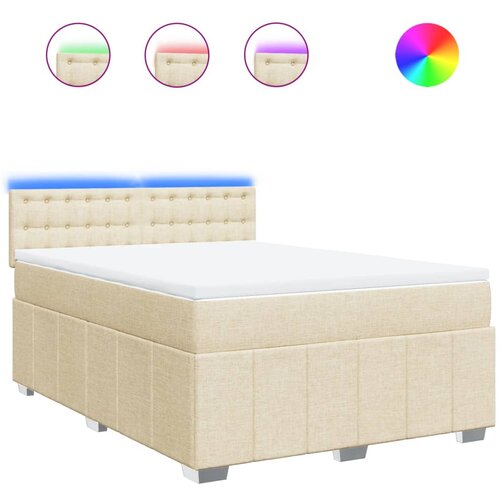 Maison Chic Box spring postelja - Vzmetna postelja z vzmetnico krem 140x200 cm blago SL11871, (21882404) Cene