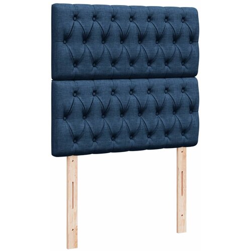  Krevet s oprugama i madracem plavi 100 x 200 cm od tkanine Slike