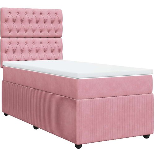 Box spring krevet s madracem ružičasti 90x190 cm bar&amp;scaron;unasti Slike