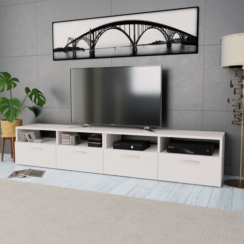 TV omarica 2 kosa iverna plo&amp;scaron;ča 95x35x36 cm bela Slike