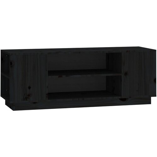 Maison Chic TV omarica - TV enota - Televizijska omarica črna 110x35x40,5 cm trdna borovina, (21701835) Cene