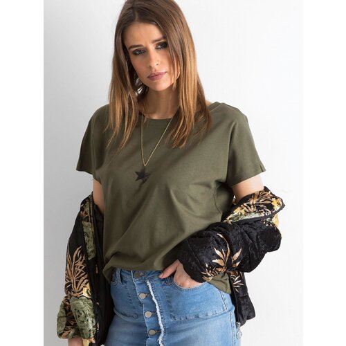 BASIC Feel Good T-shirt-RV-TS-4662.28P-khaki Cene