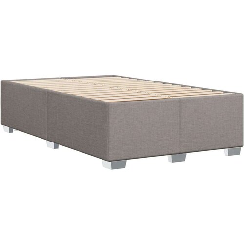 VidaXL Krevet s oprugama i madracem smeđesivi 120 x 190 cm od tkanine Slike
