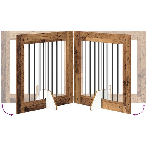  Vrata za pse s postoljem 4 pcs Staro drvo 80 x 80 cm Slike