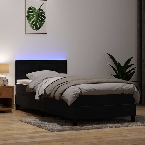 vidaXL Box spring krevet s madracem crni 90x210 cm baršunasti Cene