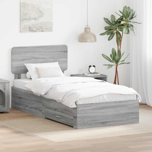  Krevetna konstrukcija Siva Sonoma 75 x 190 cm Konstruirano drvo Cijene