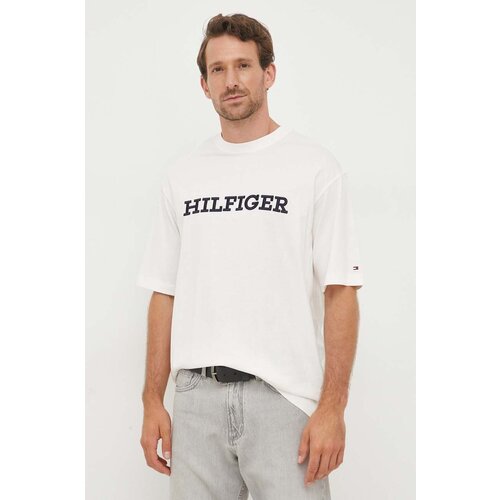 Tommy Hilfiger Pamučna majica boja: bež, s aplikacijom Slike