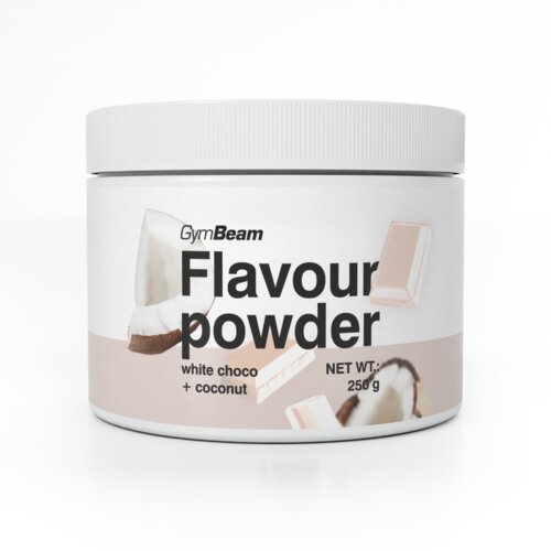 GymBeam Flavour powder 250 g bela čokolada - kokos Cene