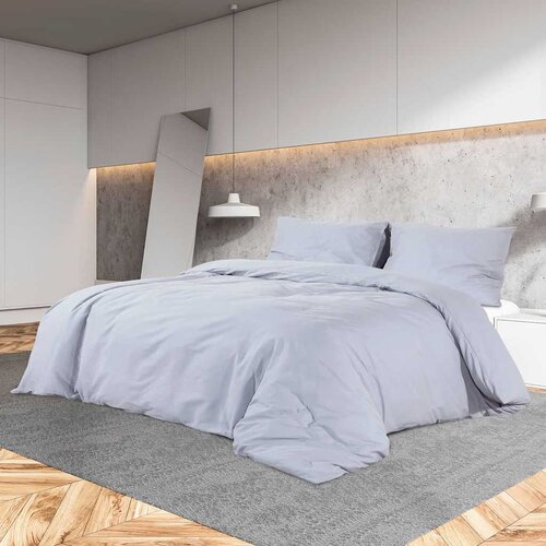  Set posteljine za poplun sivi 200x220 cm lagana mikrovlakna Cijene