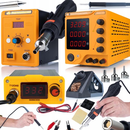 Rosfix PROTECH TRIO V1 KOMPLET ZA SERVISIRANJE ELEKTRONIKE (POSTAJA Z VROČIM ZRAKOM, NAPAJANJE POSTAJE ZA SPAJKANJE T12), (21739270) Cene