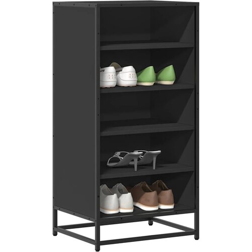 VidaXL Regal za čevlje črn 48x38x97,5 cm inženirski les Slike