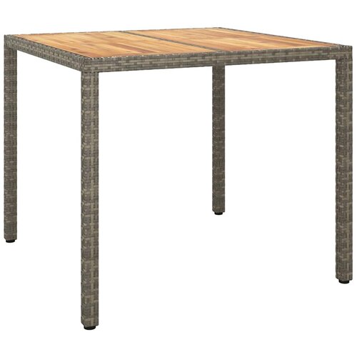 vidaXL Stol za vrt Siva 90 x 90 x 75 cm poliratan - siva i prirodna 90 x 90 x 75 cm Cene