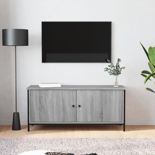 The Living Store TV omarica z vrati siva sonoma 102x35x45 cm inženirski les - TV Omarica, (21376137) Slike
