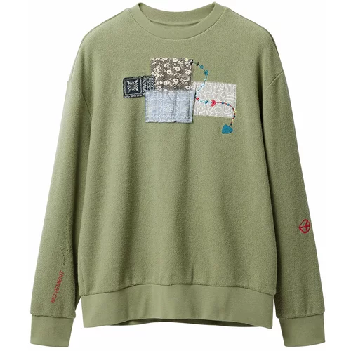Desigual Sweater majica zelena / miks boja