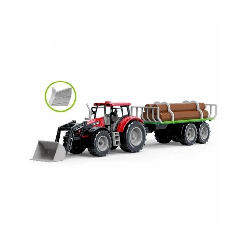 traktor sa namenskom kašikom i prikolicom za drva Slike