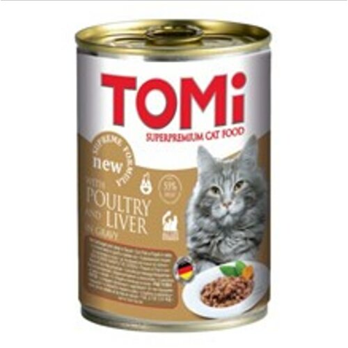 Tomi vlažna hrana za mačke živina i džigerica u sosu 400g Slike