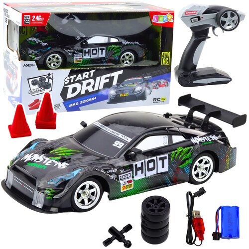  Auto na daljinsko upravljanje Start Drift sa promjenjivim kotačima 30km/h 1:16 - crni Slike