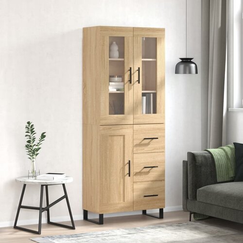 vidaXL Visoka komoda sonoma hrast 69,5x34x180 cm inženirski les Cene