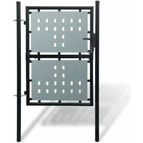 vidaXL crna jednostruka vrata za ogradu 100 x 175 cm