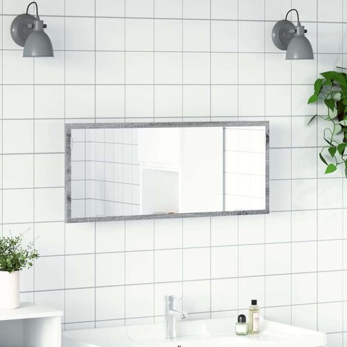VidaXL LED kupaonsko ogledalo sivo Sonoma 100x8,5x37 cm izrađeno drvo Slike