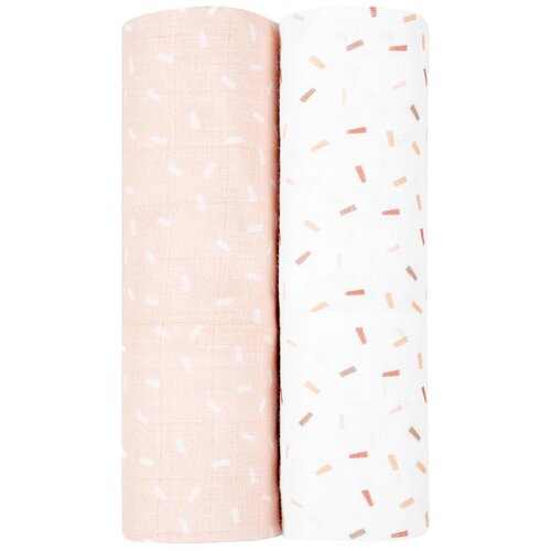  KikkaBoo Pelene od muslina set 2 pcs 80x80 Confetti Pink Cene