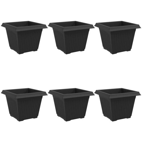  Kvadratna saksija za cvijeće 6 pcs Crna 28,5 x 28,5 x 22 cm Slike